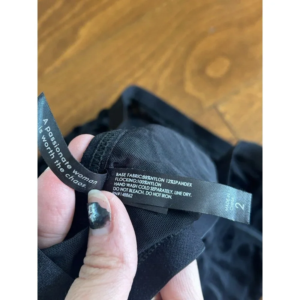 Torrid Flocked Mesh Bralette Triangle Cup Bralette Plus 2 (2X)‎ Wireless